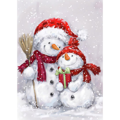 Christmas Snowman - Full Round Drill Diamond Painting 30*40CM