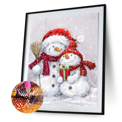 Christmas Snowman - Full Round Drill Diamond Painting 30*40CM