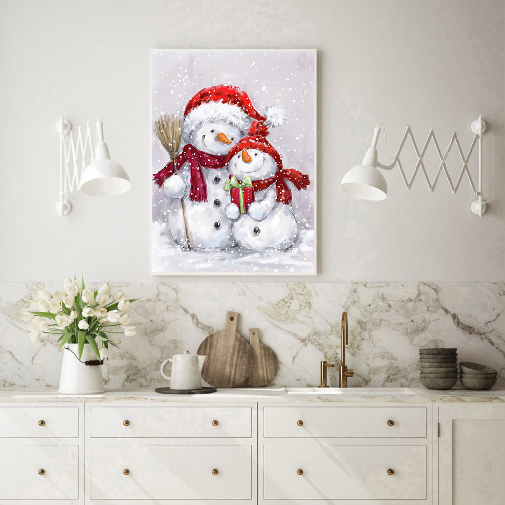 Christmas Snowman - Full Round Drill Diamond Painting 30*40CM