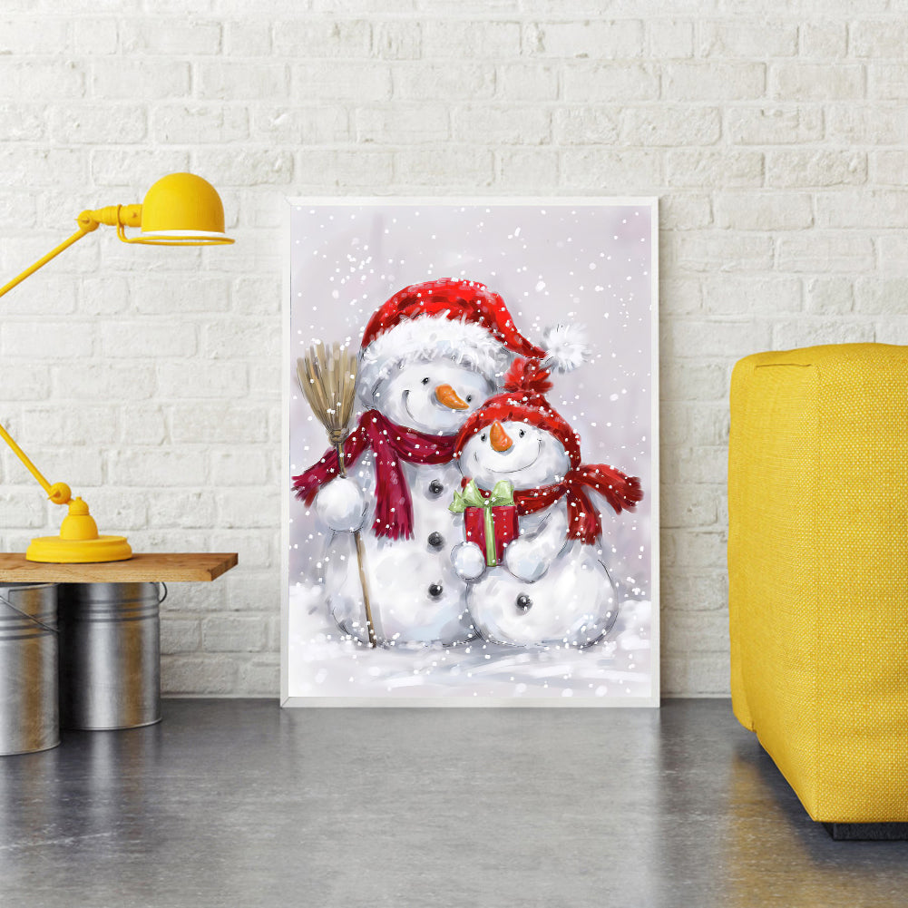 Christmas Snowman - Full Round Drill Diamond Painting 30*40CM