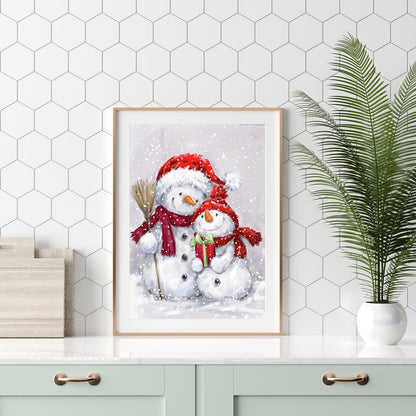 Christmas Snowman - Full Round Drill Diamond Painting 30*40CM