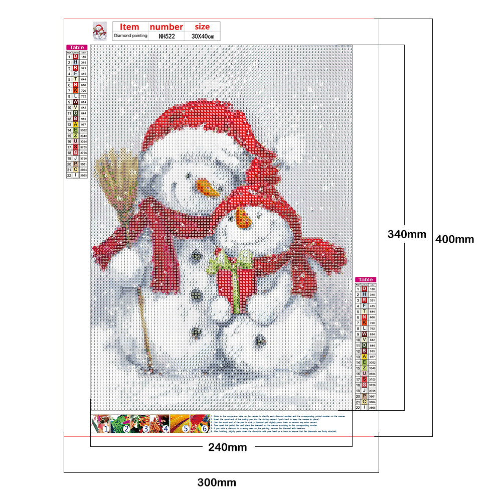 Christmas Snowman - Full Round Drill Diamond Painting 30*40CM