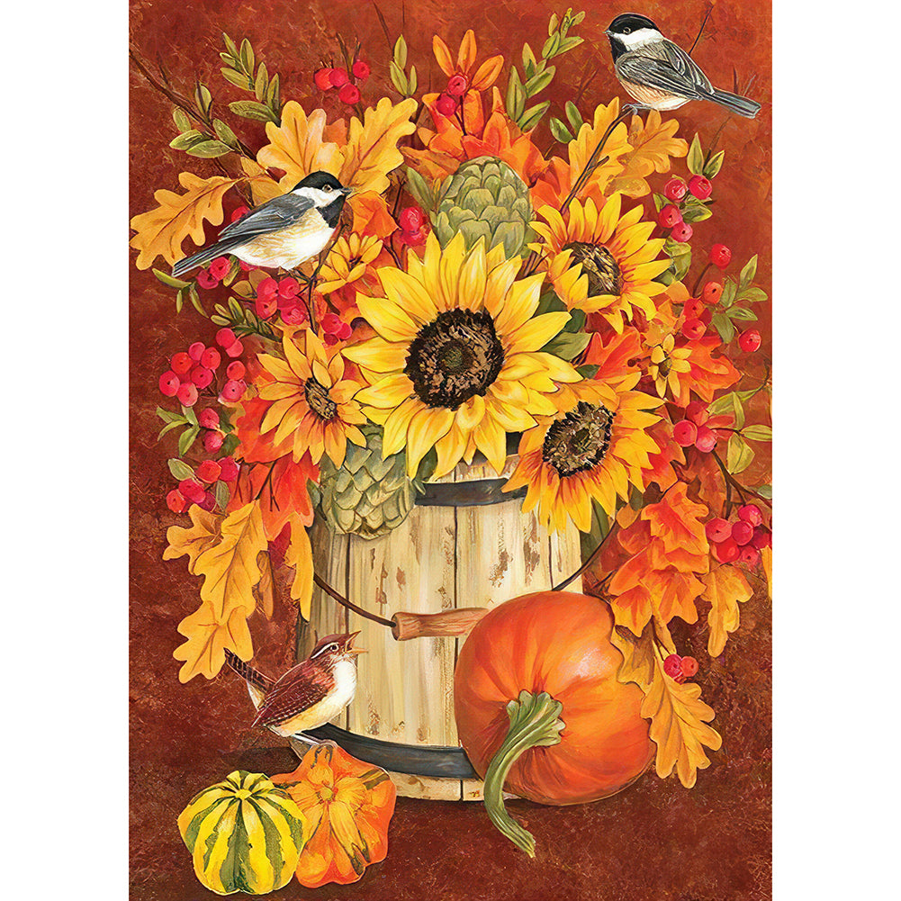 Sunflower Pumpkin - Full Round Drill Diamond Painting 30*40CM