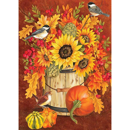 Sunflower Pumpkin - Full Round Drill Diamond Painting 30*40CM