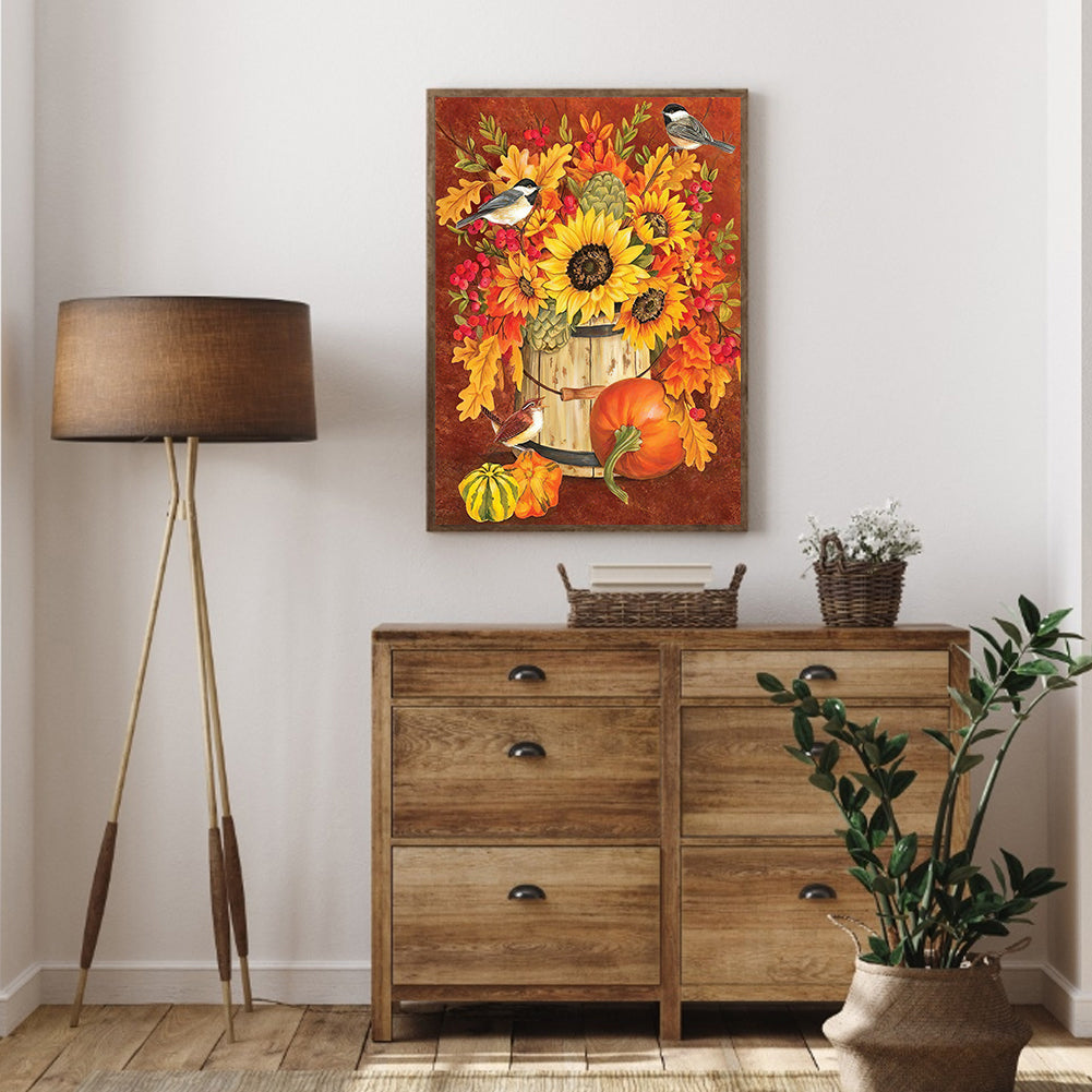 Sunflower Pumpkin - Full Round Drill Diamond Painting 30*40CM