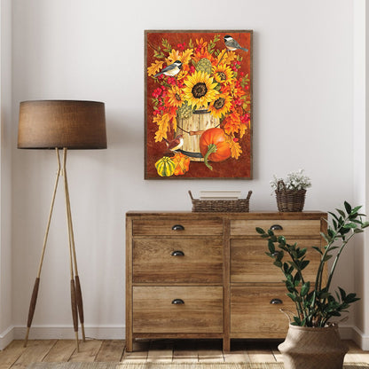 Sunflower Pumpkin - Full Round Drill Diamond Painting 30*40CM