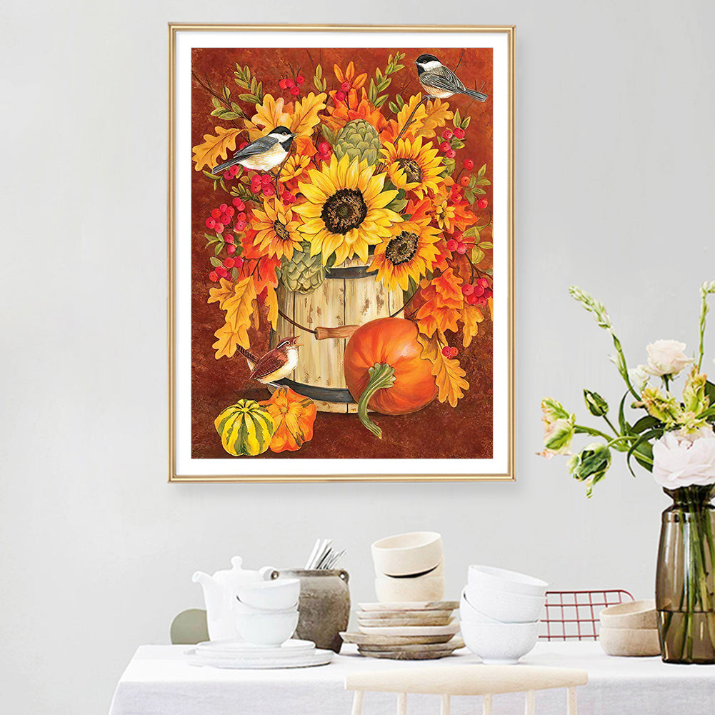 Sunflower Pumpkin - Full Round Drill Diamond Painting 30*40CM