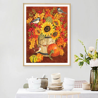 Sunflower Pumpkin - Full Round Drill Diamond Painting 30*40CM
