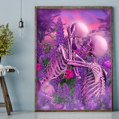Beautiful Skull - Full Round Drill Diamond Painting 30*40CM