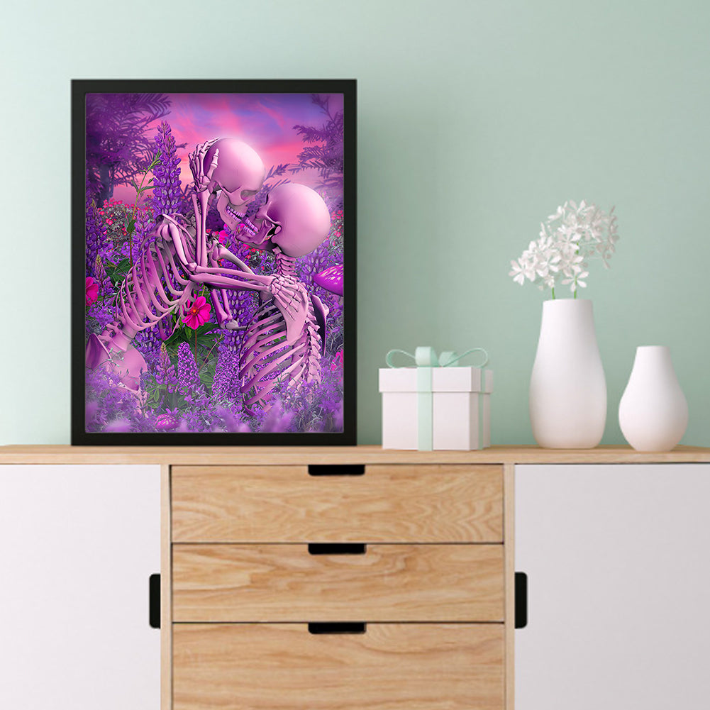 Beautiful Skull - Full Round Drill Diamond Painting 30*40CM
