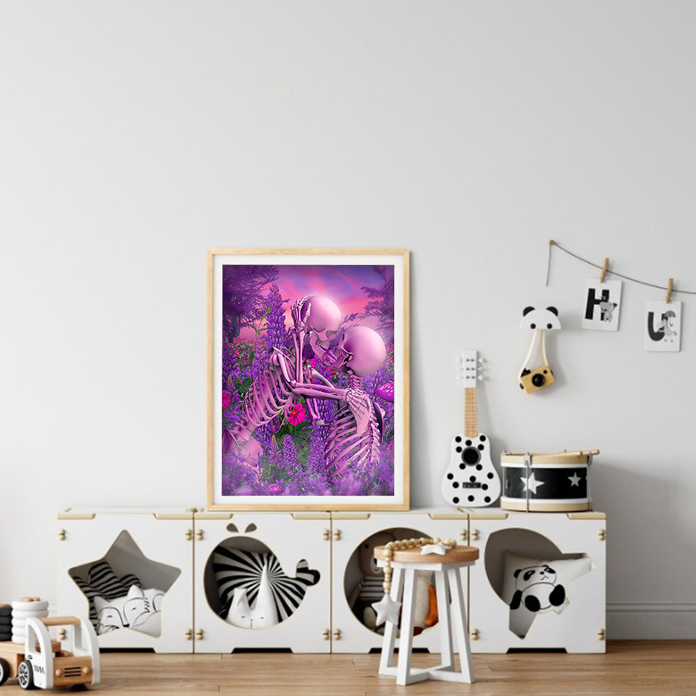 Beautiful Skull - Full Round Drill Diamond Painting 30*40CM