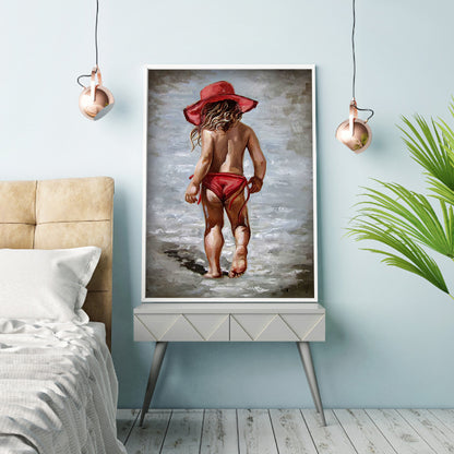 Girl - Full Round Drill Diamond Painting 30*40CM