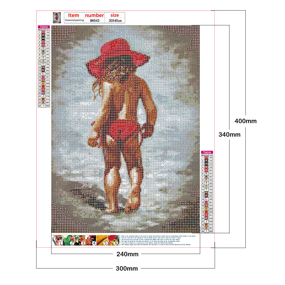 Girl - Full Round Drill Diamond Painting 30*40CM