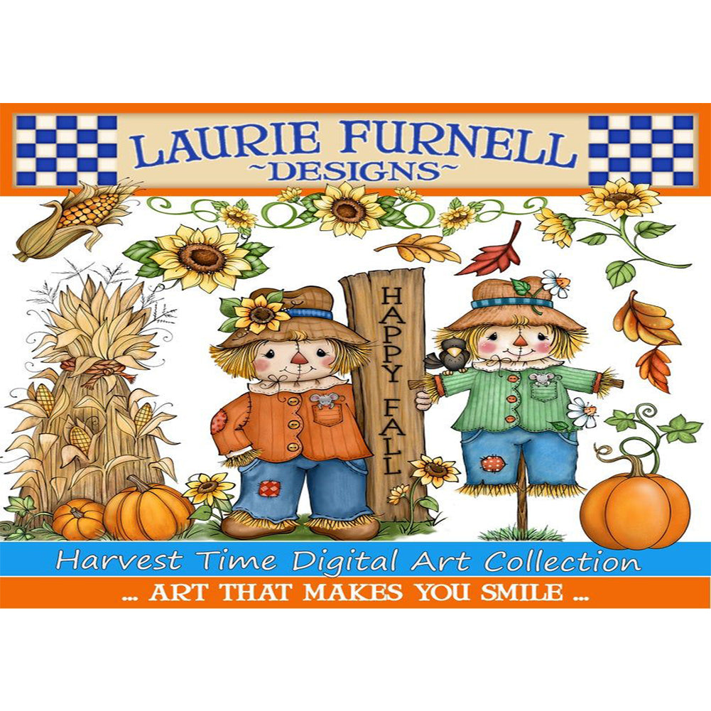 Happy Scarecrow - Full Round Drill Diamond Painting 40*30CM