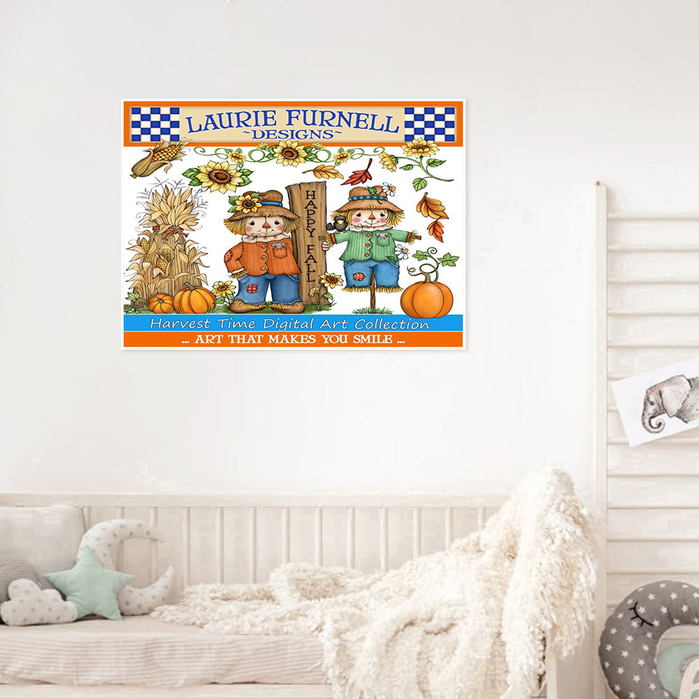 Happy Scarecrow - Full Round Drill Diamond Painting 40*30CM