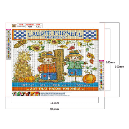 Happy Scarecrow - Full Round Drill Diamond Painting 40*30CM