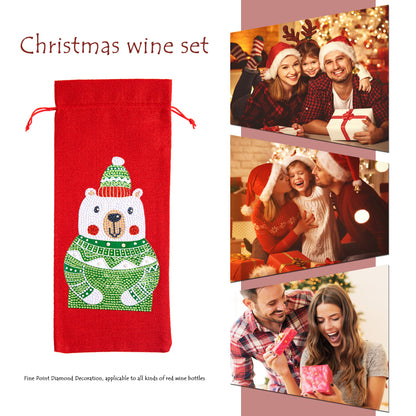 DIY Special Shaped Drill Diamond Painting Christmas Wine Bottle Bags Covers