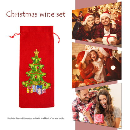 DIY Special Shaped Drill Diamond Painting Christmas Wine Bottle Bags Covers