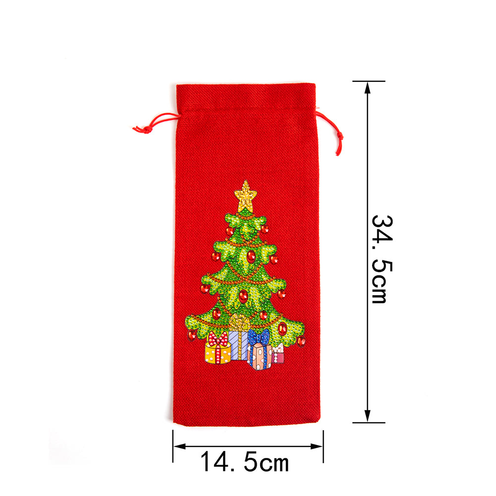 DIY Special Shaped Drill Diamond Painting Christmas Wine Bottle Bags Covers