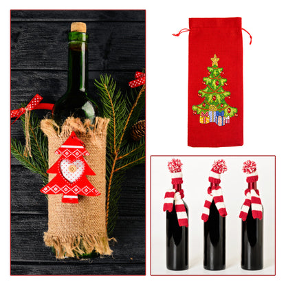 DIY Special Shaped Drill Diamond Painting Christmas Wine Bottle Bags Covers