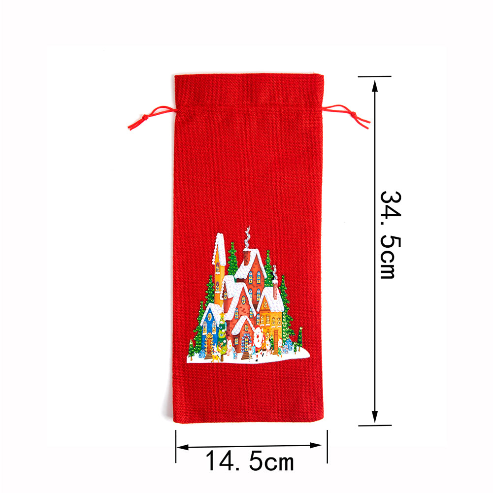 DIY Special Shaped Drill Diamond Painting Christmas Wine Bottle Bags Covers