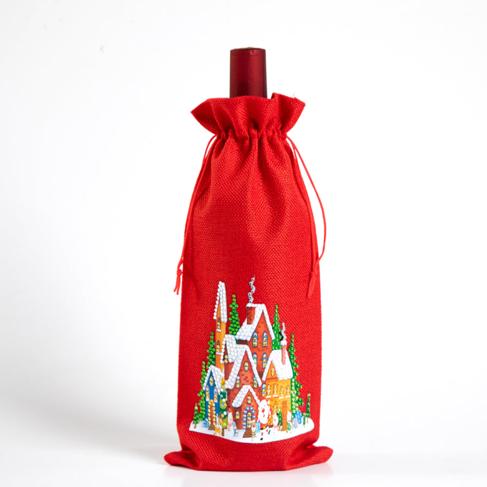 DIY Special Shaped Drill Diamond Painting Christmas Wine Bottle Bags Covers