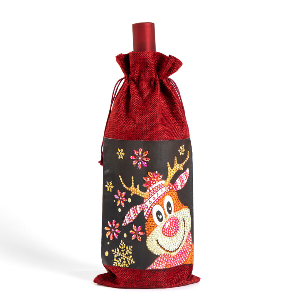 DIY Special Shaped Drill Diamond Painting Christmas Wine Bottle Bags Covers