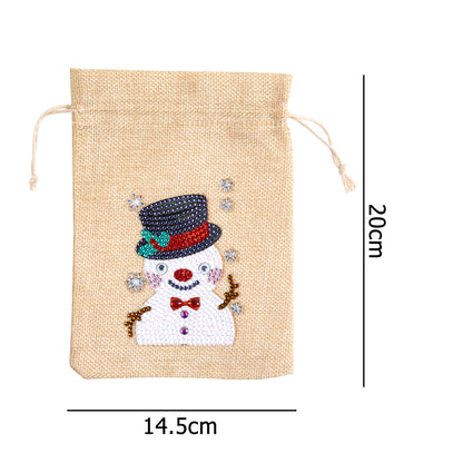 5D DIY Diamond Painting Christmas Linen Gift Bag Cartoon Home Table Decor