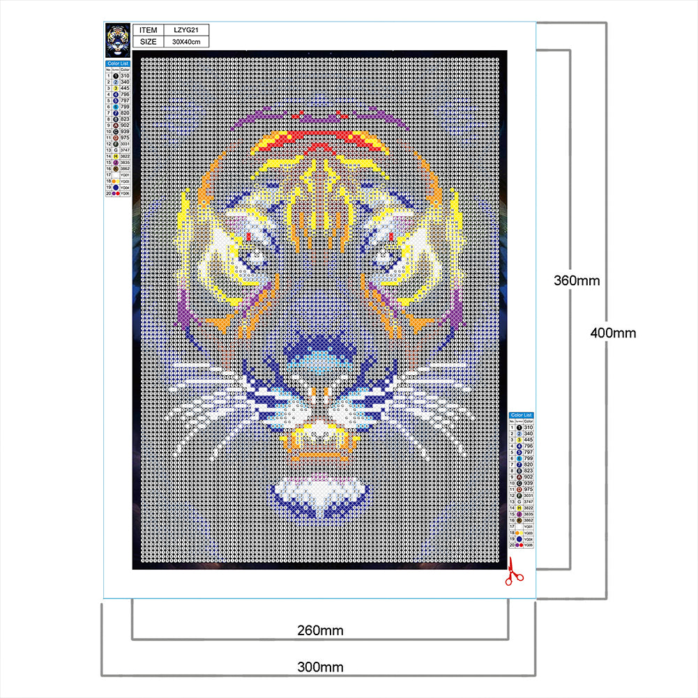 Luminous Tiger - Full Round Drill Diamond Painting 30*40CM