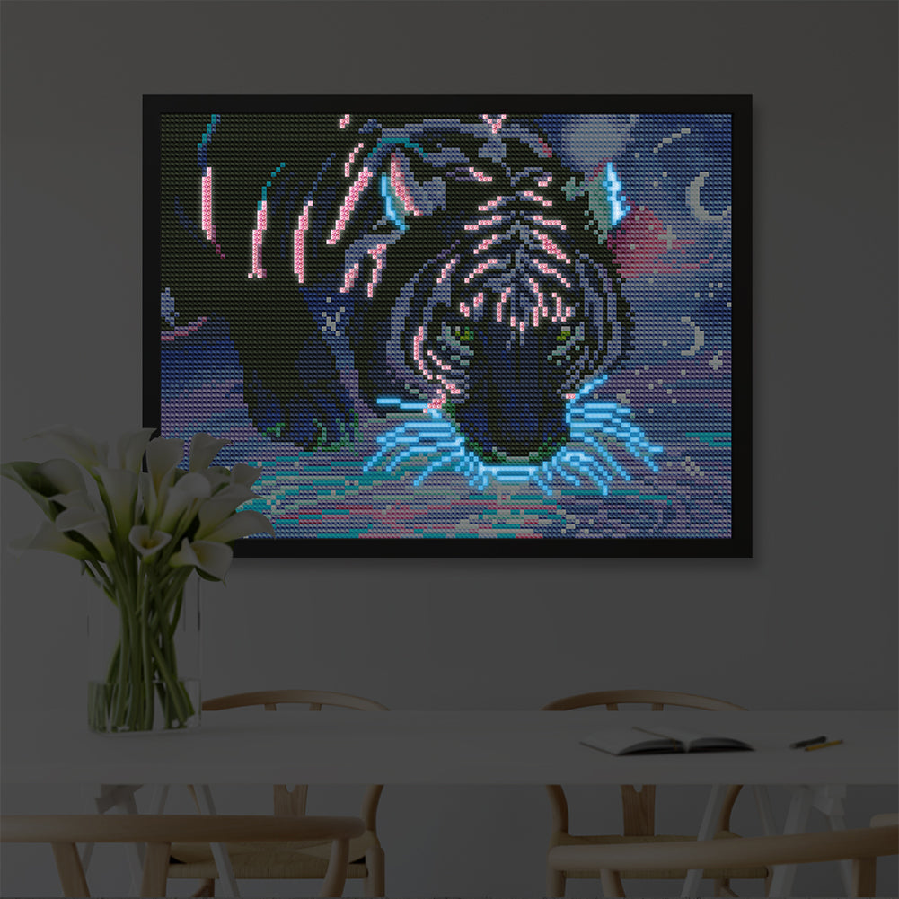 Luminous Tiger - Full Round Drill Diamond Painting 40*30CM