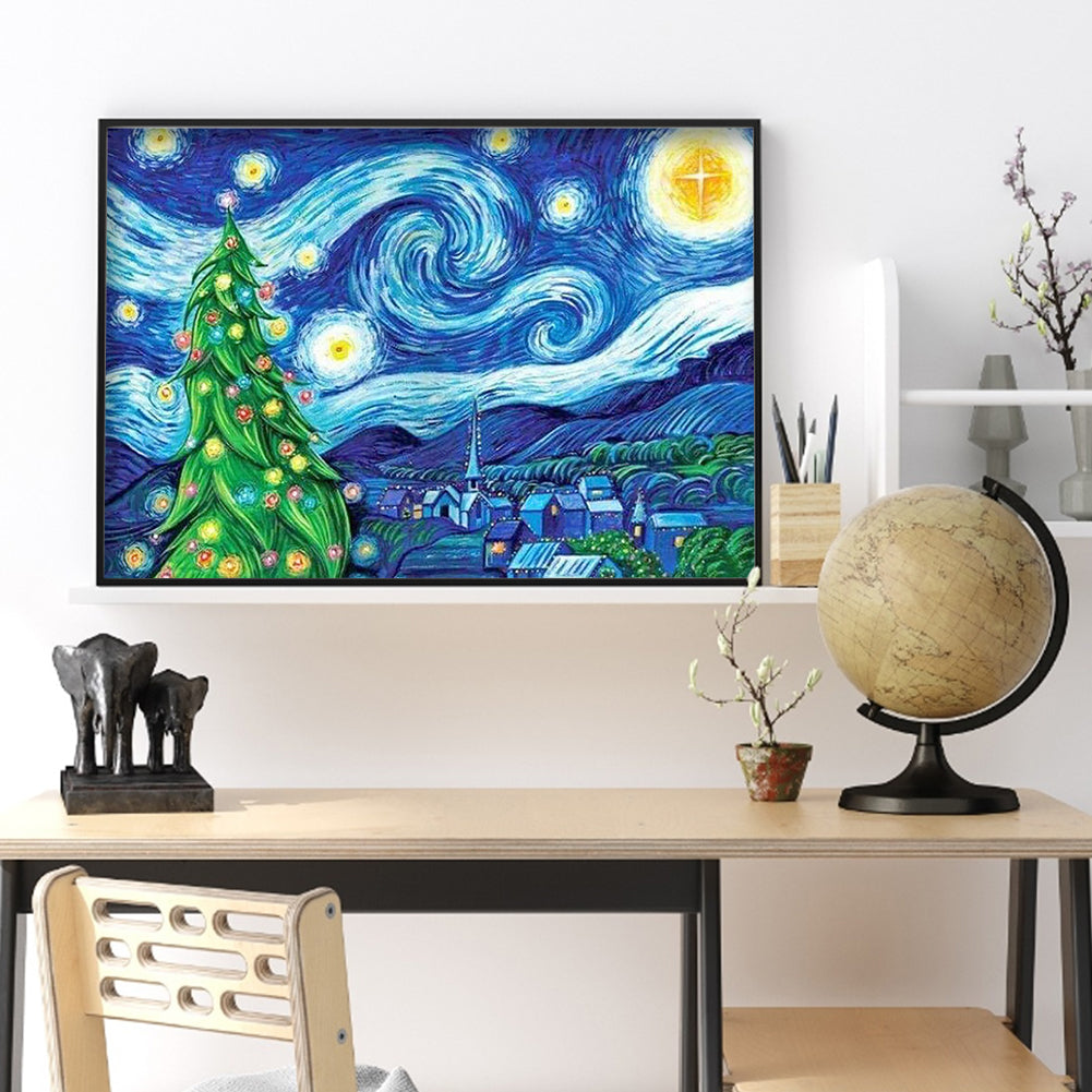 Christmas Night - Full Round Drill Diamond Painting 40*30CM