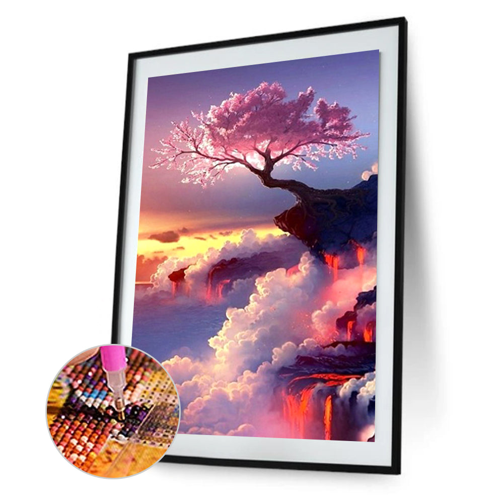 Peach Trees - Full Round Drill Diamond Painting 30*50CM