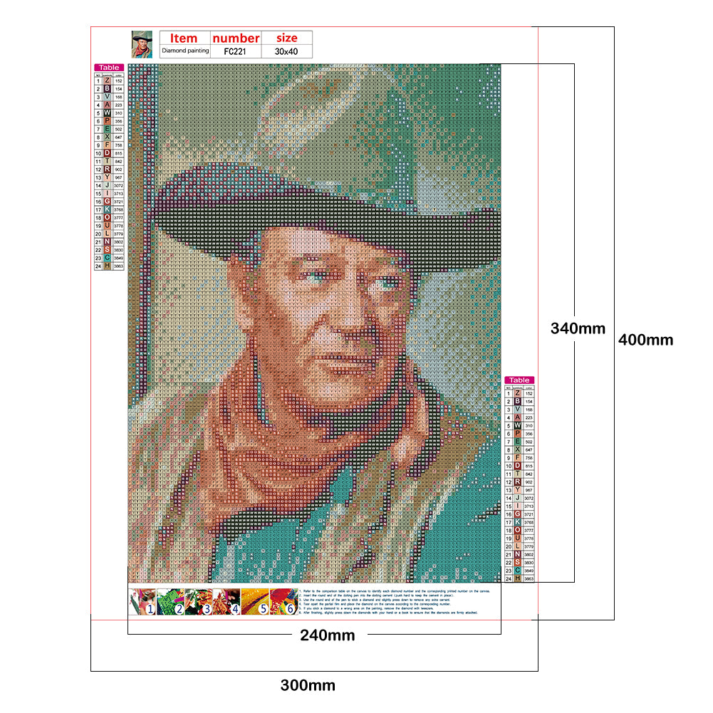 Western Cowboy - Full Square Drill Diamond Painting 30*40CM