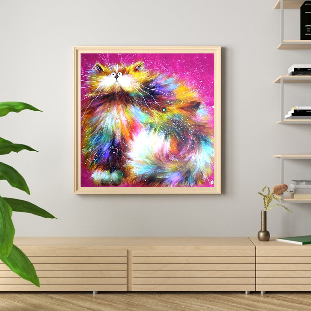 Colored Cat - Full Square Drill Diamond Painting 30*30CM