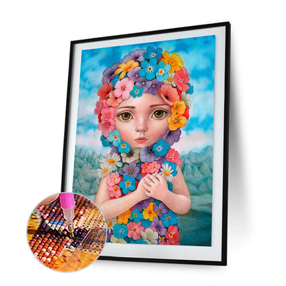 Flower Girl - Full Round Drill Diamond Painting 30*40CM