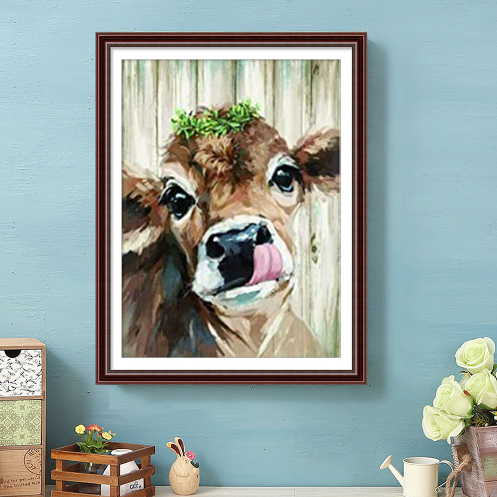 Grazing Cow - Full Round Drill Diamond Painting 30*40CM