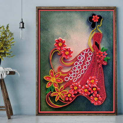 Dress Ladies - Special Shaped Drill Diamond Painting 30*40CM