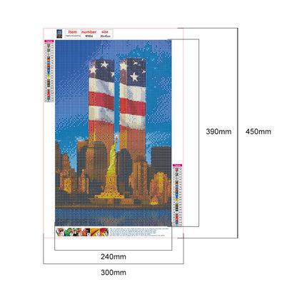 Twin Towers - Full Round Drill Diamond Painting 30*45CM