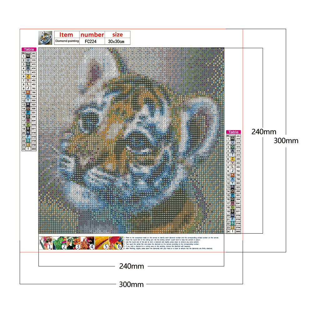 Tiger - Full Square Drill Diamond Painting 30*30CM