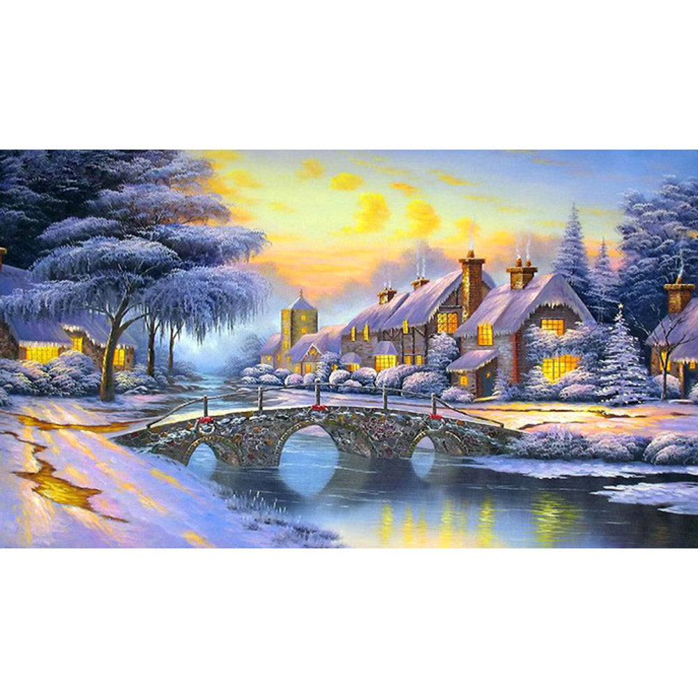 Bridge Scene - Full Round Drill Diamond Painting 70*40CM