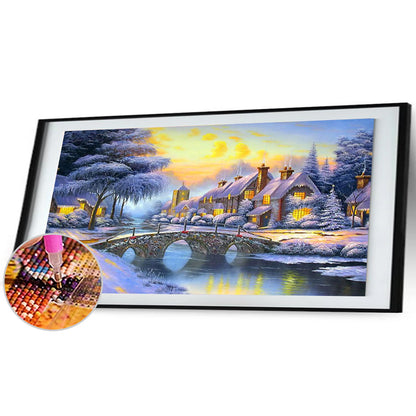 Bridge Scene - Full Round Drill Diamond Painting 70*40CM