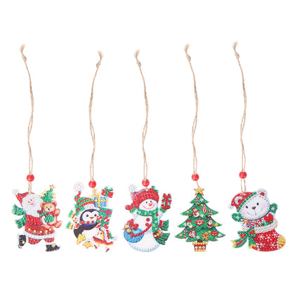 Christmas Diamond Drill Dots Painting Crystal Xmas Trees Hanging Pendant