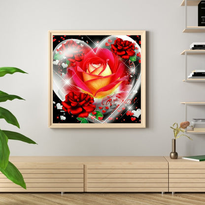 Rose Heart - Full Square Drill Diamond Painting 30*30CM