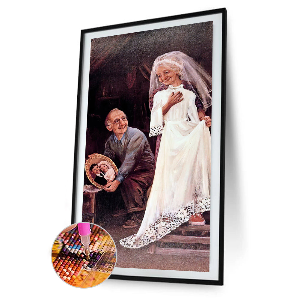 Oil Couple - Full Round Drill Diamond Painting 30*60CM