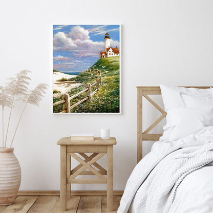 Seagull Lighthouse - Full Round Drill Diamond Painting 30*40CM