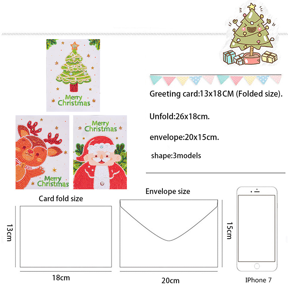 Christmas Greeting Cards DIY Special Shaped Drill Diamond Painting Kit