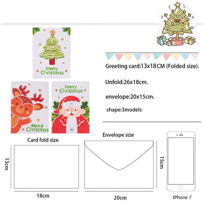 Christmas Greeting Cards DIY Special Shaped Drill Diamond Painting Kit