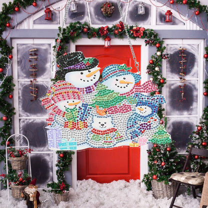 Christmas Door Hanging Pendant Diamond Painting Rhinestone Wall Decoration