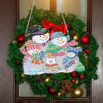 Christmas Door Hanging Pendant Diamond Painting Rhinestone Wall Decoration