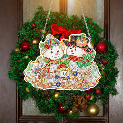 Christmas Door Hanging Pendant Diamond Painting Rhinestone Wall Decoration